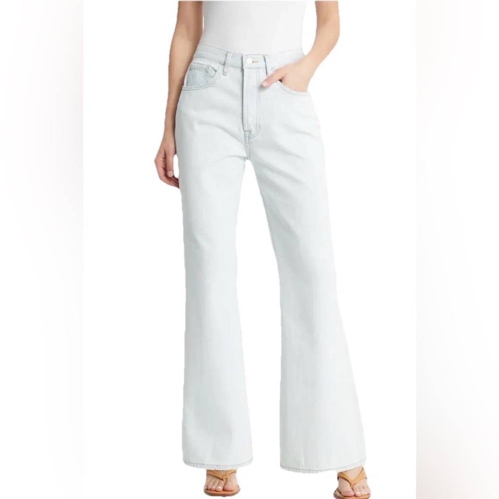 7 FOR ALL MANKIND “EASY FLARE” High Rise Jeans In “ICY INDIGO”, Size 27